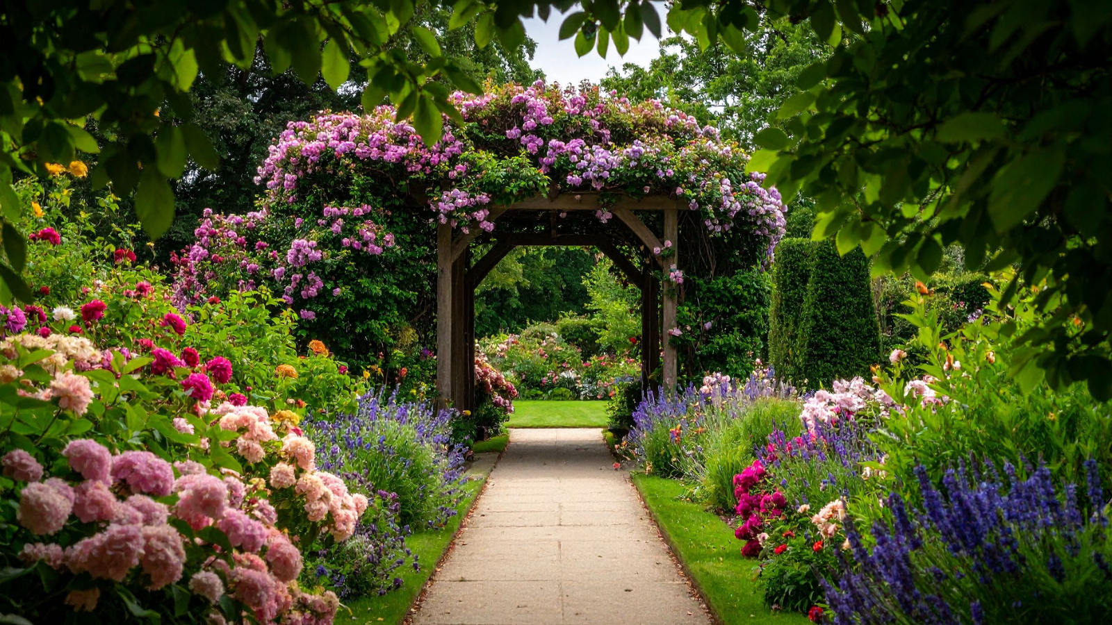 Colourful flowers in a garden